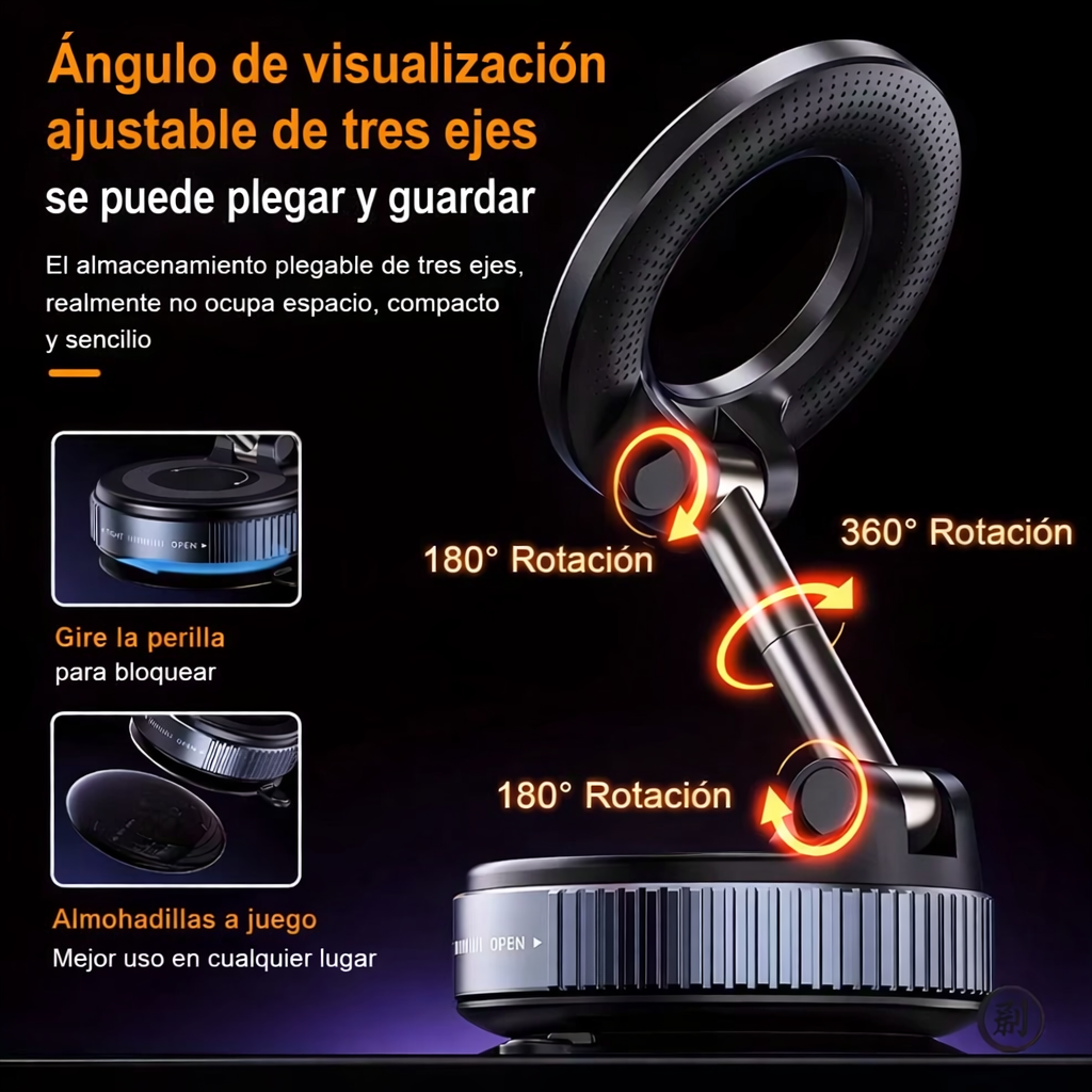 Soporte de teléfono con ventosa magnética